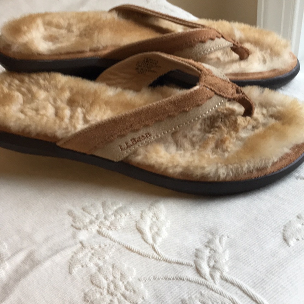 LL Bean furry sandals